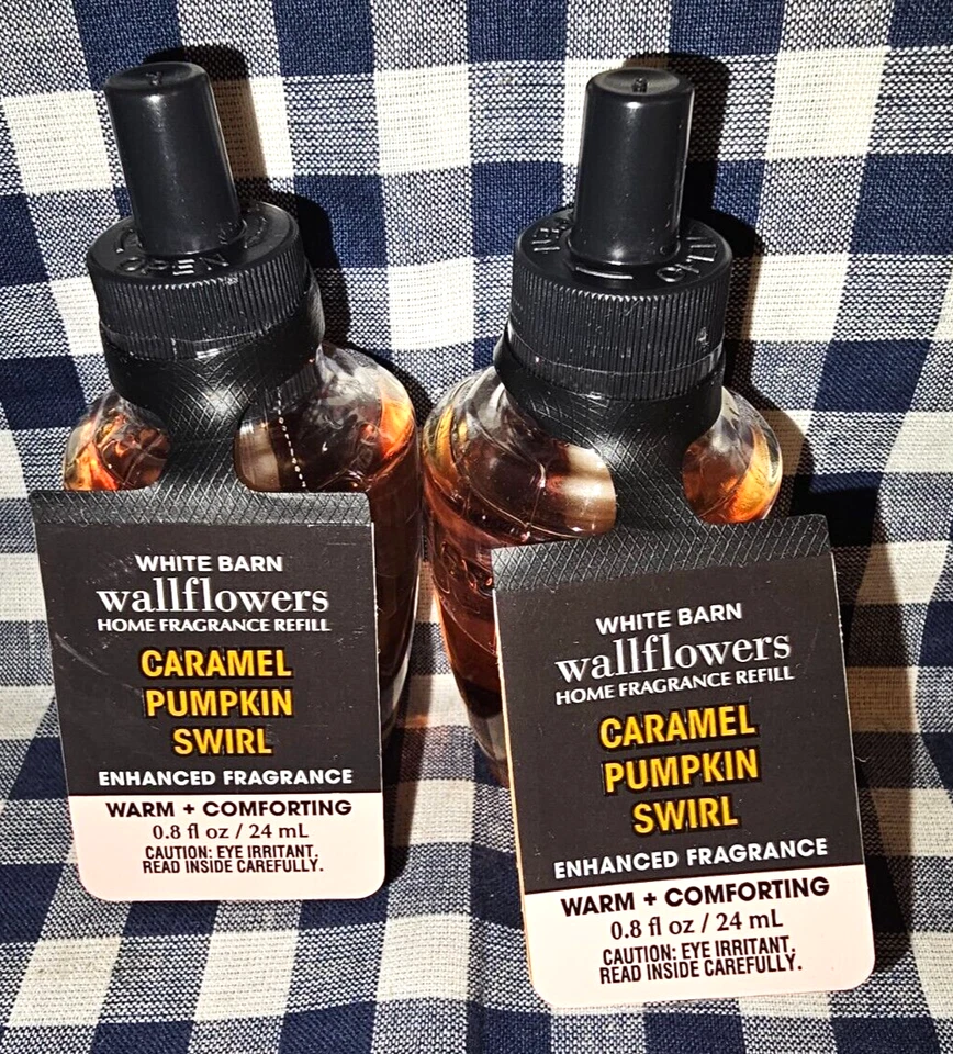 NEW 2-Pack CARAMEL PUMPKIN SWIRL Wallflower Refill Bulbs Bath & Body Works