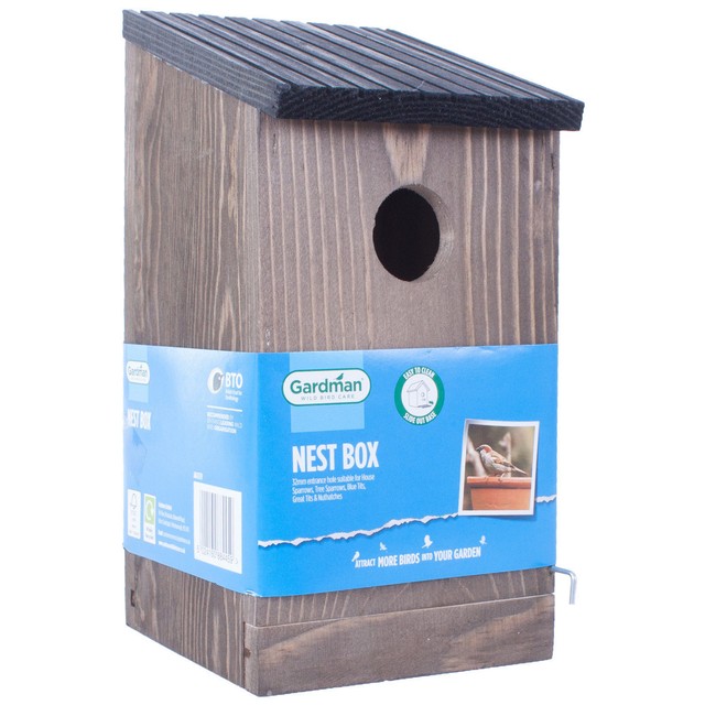 WOODEN NEST BOX 32MM ENTRANCE HOLE for sale