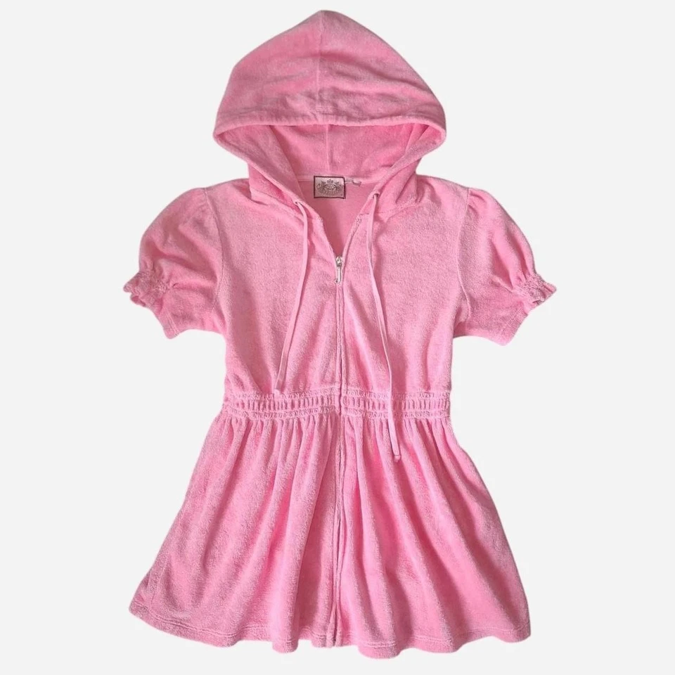 Original 2000s Vintage Juicy Couture Bubblegum Pink Babydoll Tshirt Hoodie M - Bild 1 von 4