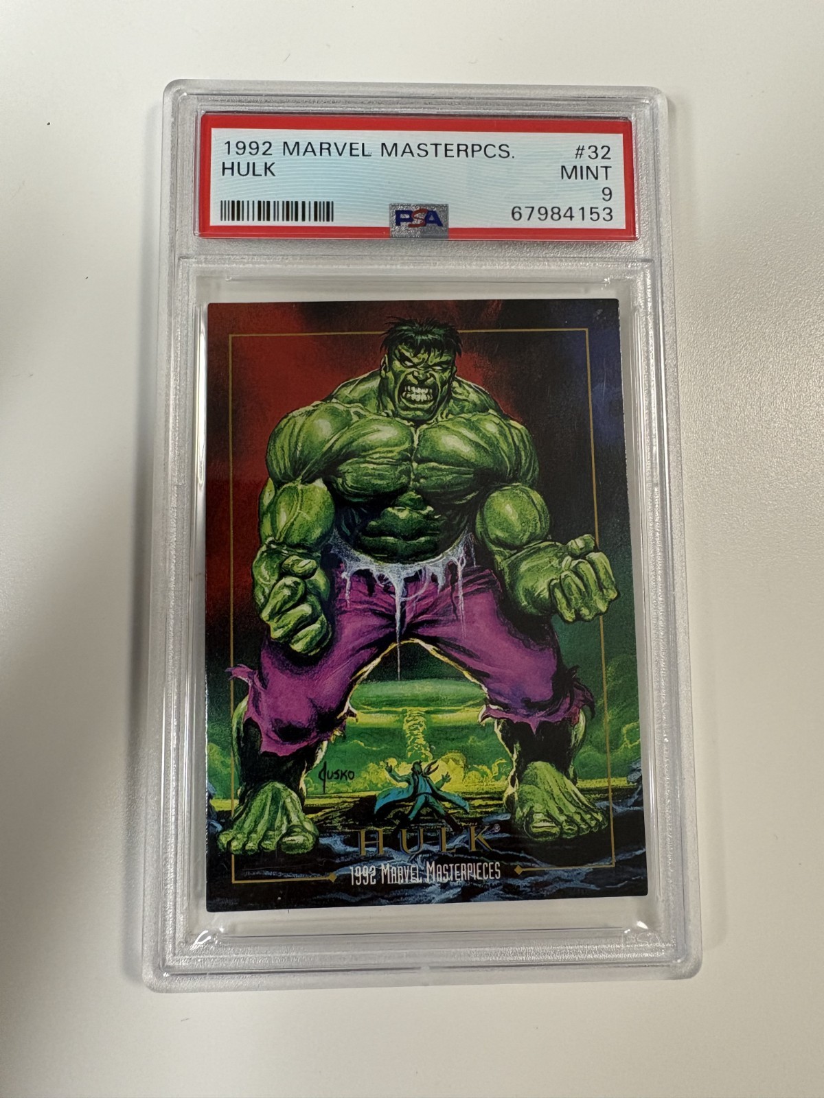 1992 MARVEL MASTERPIECES #32 HULK PSA 9