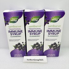 Nature's Way Sambucus Traditional Immune Syrup Elderberry, 8 fl oz, 3 Pack