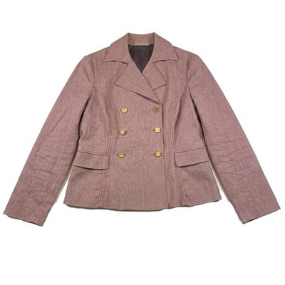 Class Roberto Cavalli Damen Jacke Größe 44 M Rosa Baumwolle Knöpfe Gold Top