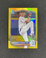 2025 Topps Bowman Draft Chrome Yellow #BDC-195 Caleb Leys 1st 30/75 Tigers QI95