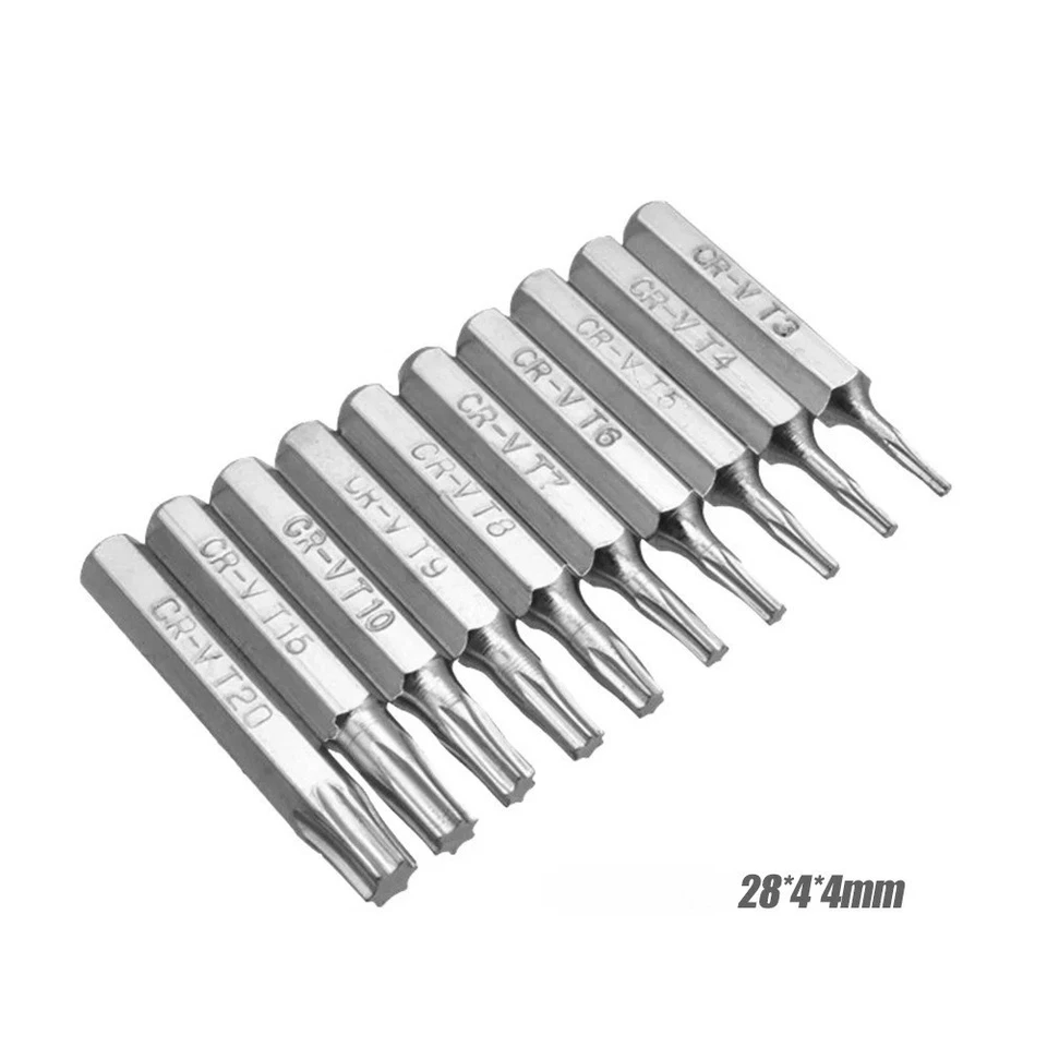 10 Embouts Tournevis Torx 4mm T3-T20 Acier Kit Réparation Téléphone Précision - Photo 1/4
