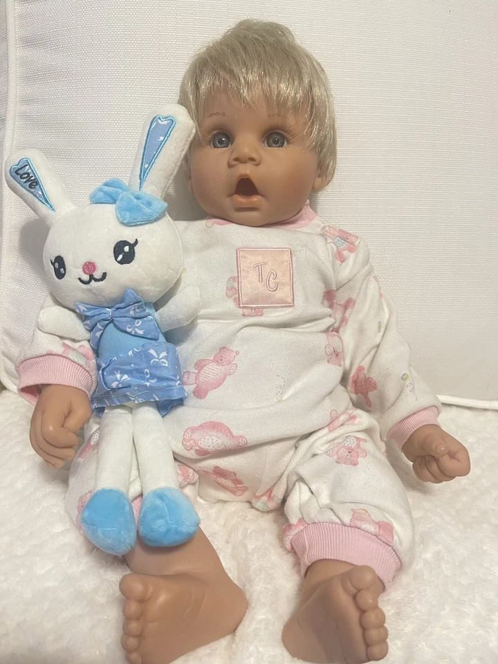 Muñeca Lee Middleton Original De Colección por Reva Treasured Child P. Bear Rubia Azul Foto 4 de 4