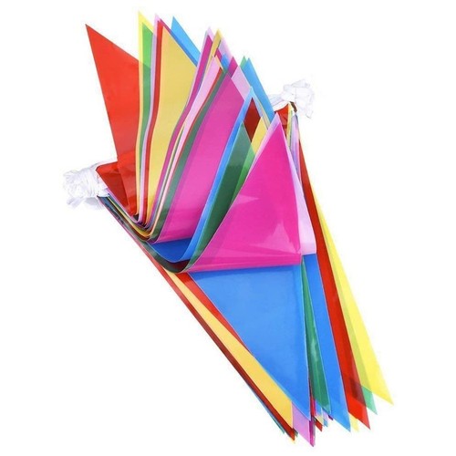 100 M Colorful Triangle Flag Pennant String Banner Festival Party Holiday-Decor - Picture 3 of 24