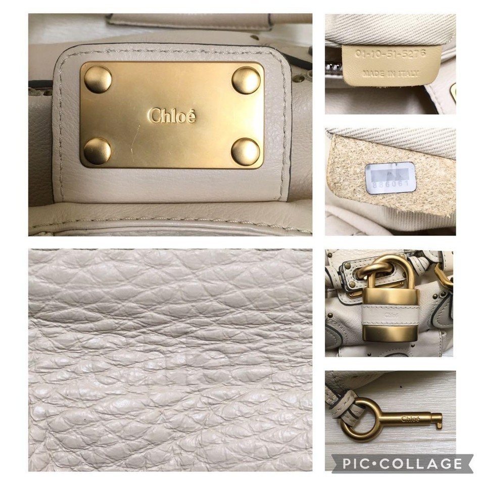 Chloe Paddington Hand Bag Leather Pink Beige Padlock Key Used 111508 | eBay