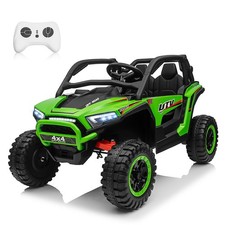 24V Kids 2 Seater Ride on Toy Car Electric Dump Truck 4WD UTV w/Remote Green