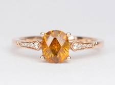 2Ct Oval Cut Simulated Citrine Solitaire Wedding Band Ring 14K Rose Gold Plated
