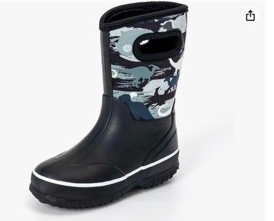 Funcoo Plus Kinder Gummistiefel Dinosauriermuster zum Überziehen Regen Schlamm UK-Größe 11