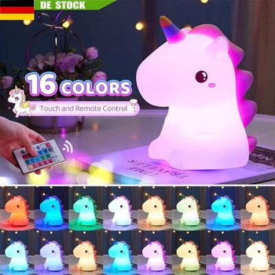 Nachtlicht LED Unicorn Silikon Kinder Touch Lampe Wiederaufladbar Nachtlampe NEU