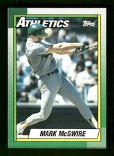 1990 Topps Box Bottom hand cut I Mark McGwire EXMT to NM very clean BXCP54