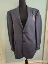 NWT Joseph A Banks Navy Blue 100 Wool Travelers Suit Jacket Sz 46R