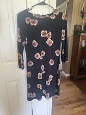 Women's Tommy Hilfiger Size 2 Floral Black Shift Dress