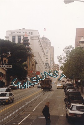 Cable Car in Richtung Russian Hill  San FrancisoUSA 90er Teile einer Sammlung-N
