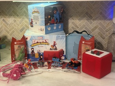 Tonies Marvel Toniebox Audio Player Bundle with Spidey and Friends, Red EXTRAS!!