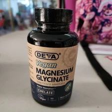DEVA VEGAN MAGNESIUM GLYCINATE w/ Trace Minerals, 90 Tabs