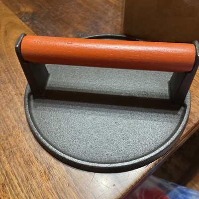 Fire grill Heavy Duty Cast Iron Burger Press- New In Box- 7 