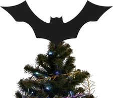 Gejoy 1 Set Halloween Miniature Bat Tree Topper Includes Purple Resin Hat and Sp