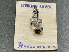 925 Sterling Silver Trumpet Pendant Charm Musical Instrument Wind Player