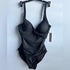 Anne Cole Women's V-Neck Underwire One-Piece Swimsuit Size 6