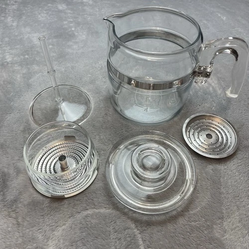 Vtg MCM Pyrex Glass Flame Ware 7756 Coffee Pot Percolator 6 Cup Complete Set