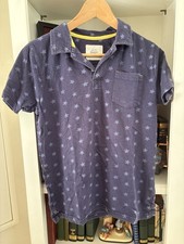 Mini Boden short-sleeve polo shirt with a blue star pattern 11-12 Year