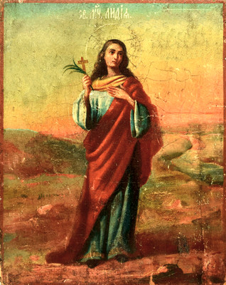 Holy Martyr Lydia of Illyria. Wooden orthodox icon wall art