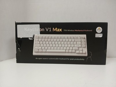 Keychron V1 Max Wired 75% RGB Mechanical Keyboard With Banana Switches, White