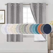 PrinceDeco 100 Blackout Curtains 64 inch 42W x 64L Pack of 2 , Light Grey