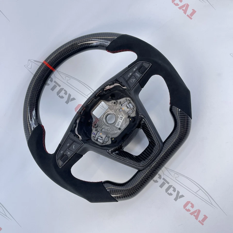 Volante de fibra de carbono personalizado para Seat Leon Cupra Mk3 FR Ibiza 2014-2020 - Imagem 3 de 4