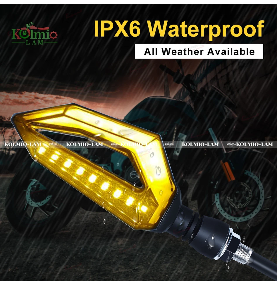 Универсальные совместимые указатели поворота для мотоциклов подходят для Honda Suzuki Kawasaki - Изображение 3 из 4