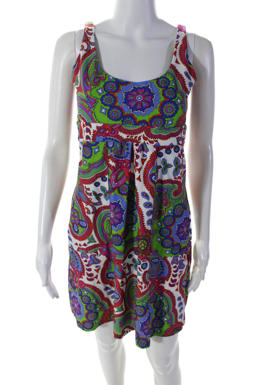 Jude Connally Womens Paisley Print High Waist A Line Dress Multi Colored Size SmFree Shipping in US $100+ Orders | $6.95 Orders Below