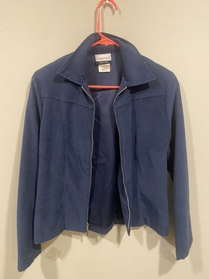 Fashion Bug Petite Blue Zip Collared Jacket S Short Solid Lightweight