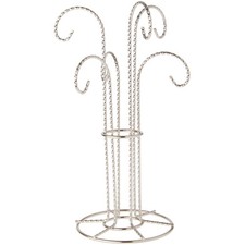 Bard's 6 Arm Silver Ornament Stand, 12" H x 6" W x 6" D