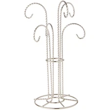 Bard's 6 Arm Silver Ornament Stand, 12" H x 6" W x 6" D