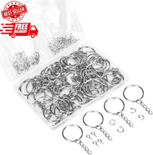 150PCS Key Chain Rings Kit with Jump Rings and Screw Eye Pins for DIY Crafts