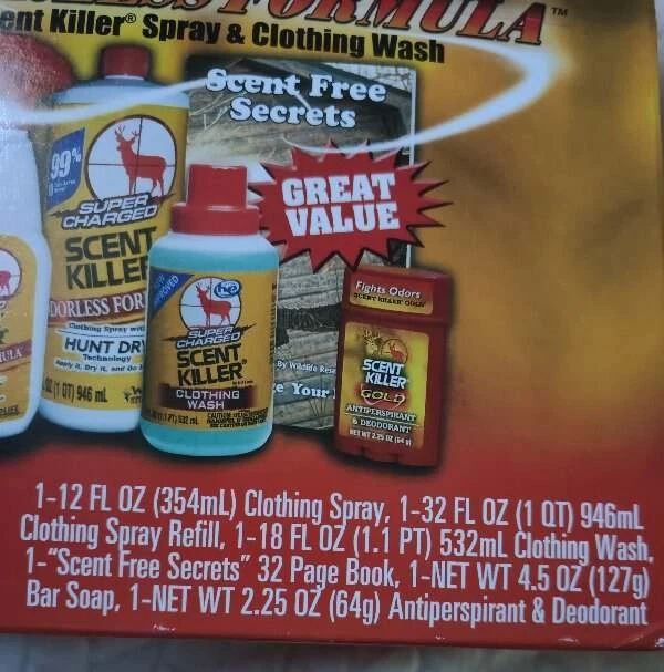 Asesino de aromas caza spray y lavado de ropa inodoro conjunto en caja 6 artículos nuevo valor Foto 3 de 4