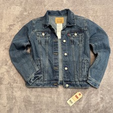 Levis Denim Jacket Youth XL Trucker Blue Jean New NWT Button Red Tab