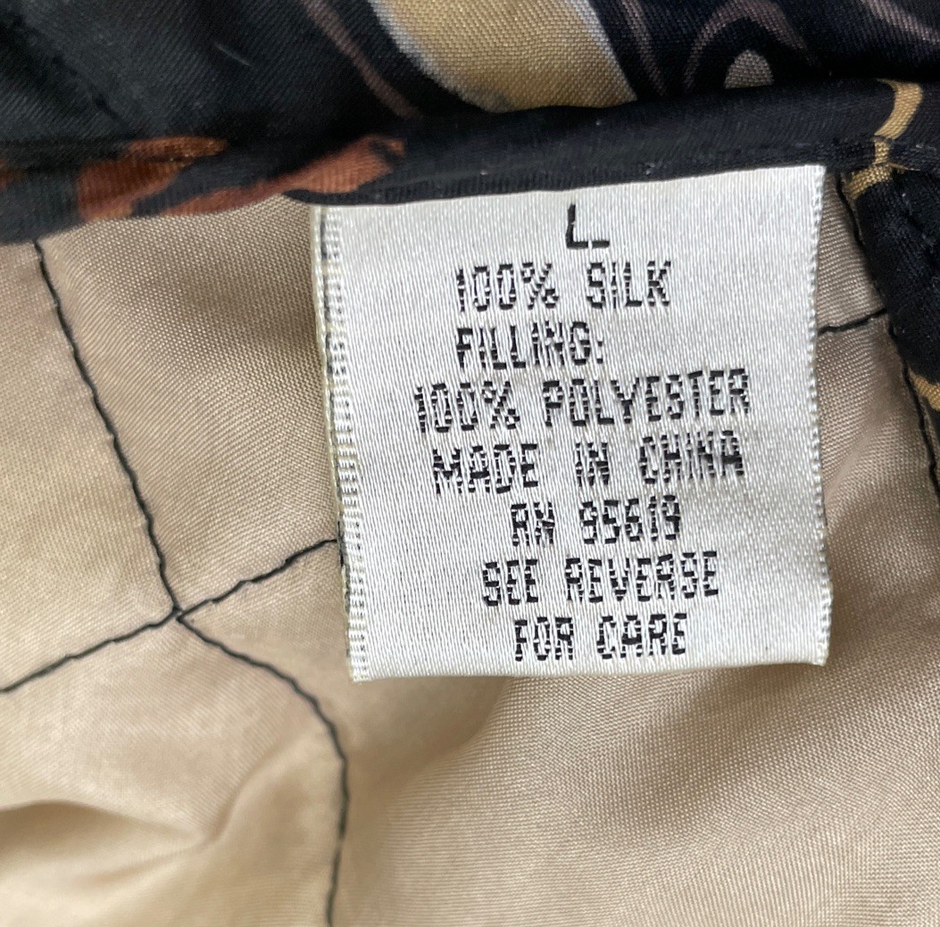 Upcycled Patchwork Silk Jacket Size Large Black E… - image 8