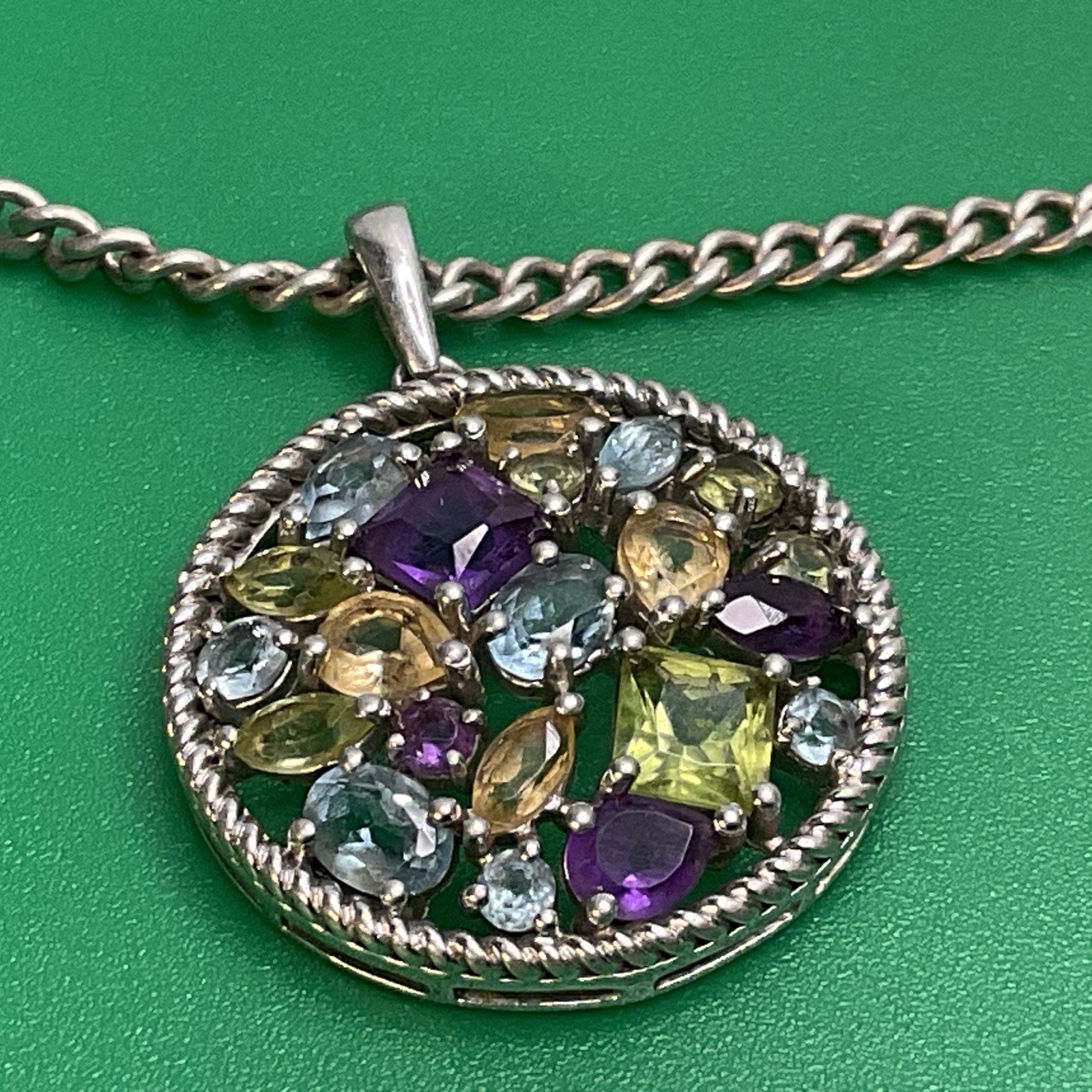 Vintage Sterling Silver 925 Assorted Multi Gemsto… - image 2