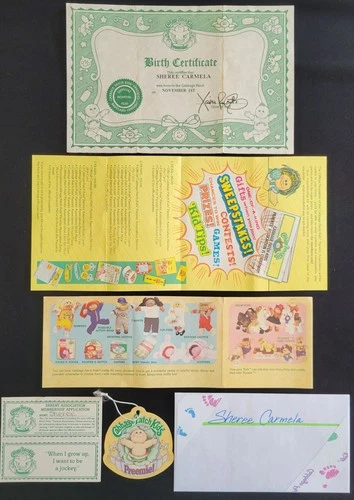 Vintage Cabbage Patch Kids Preemie Birth Certificate Girl ~ Sheree Carmela