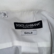 DOLCE & GABBANA Shirt White Cotton GOLD Formal Men Dress 41/US16/L RRP 1050usd