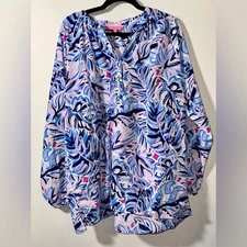 EUC SIMPLY SOUTHERN Blue Blouse - XXL