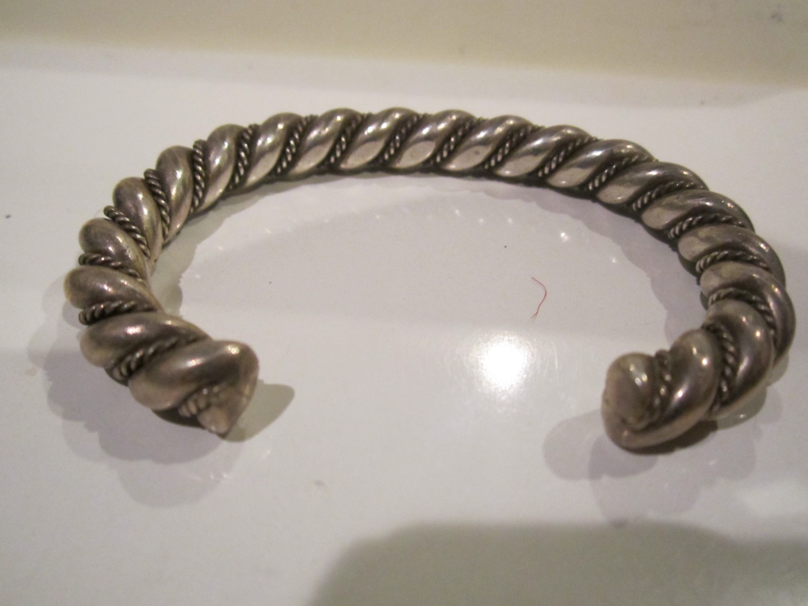 SOLID STERLING SILVER CUFF BRACELET 44g - FITS 7"… - image 4