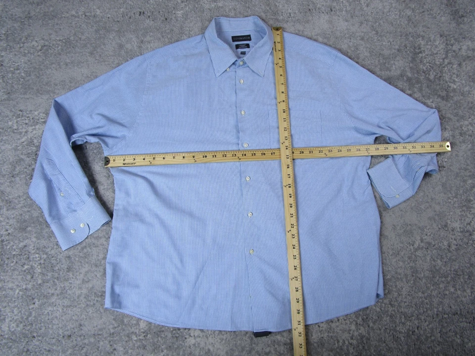 Covington Shirt Mens 2XL Dress Blue Striped Long Sleeve Button Up Collared Top - Image 4 of 4