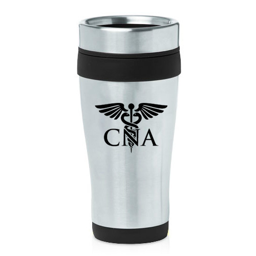 Stainless Steel Insulated 16oz Travel Mug Coffee Cup CNA Nurse Nursing Assistant - Picture 2 of 7