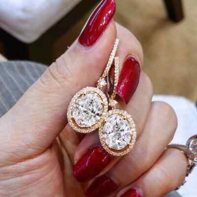 Schmuck Ohrringe Abend Hochzeit Cubic Zirkonia oval vergoldet/Legierung