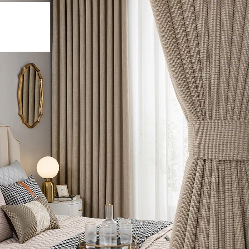 Modern Curtains Living Room Nordic Luxury High Shading Window Drape Pure  Color