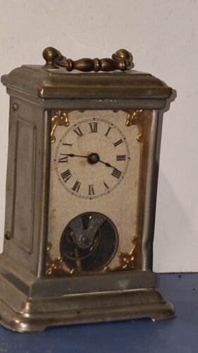 RARE UNUSUAL ANTIQUE EARLY YALE CARRIAGE CLOCK WORKING VISIBLE ESCAPEMENT c.1880 - Picture 3 of 12